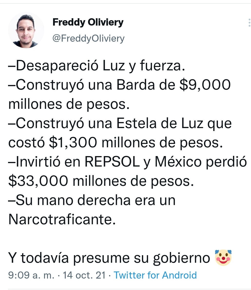 SinLinea_Mx's tweet photo. Tuitazo ‼️ de @FreddyOliviery https://t.co/vcXrQzCtve