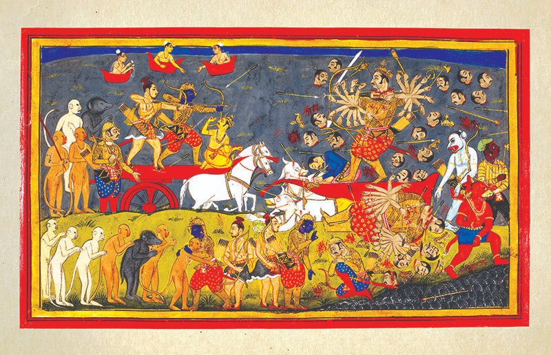 RT @OnlyDharma1: Rama Battles Ravana, 

A Folio from Mewar Ramayana, 17th Century.

#VijayaDashami https://t.co/GUWecWGM0D