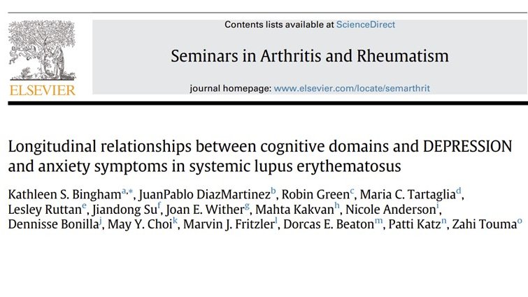 ZahiTouma's tweet photo. Congrats @katie_bingham @juandiazmart 👏
from our Team💜#TorontoLupusProgram
📢Relationship among Cognition, Depression &amp; Anxiety in patients with SLE over time 
https://t.co/KP4TDWLQ3e

@flare4fashion @SchroederInst @KrembilF @UofT_DoM @UHN_Research 
@patti_katz 
@AmackinnAnne https://t.co/r3NcuHMZPz