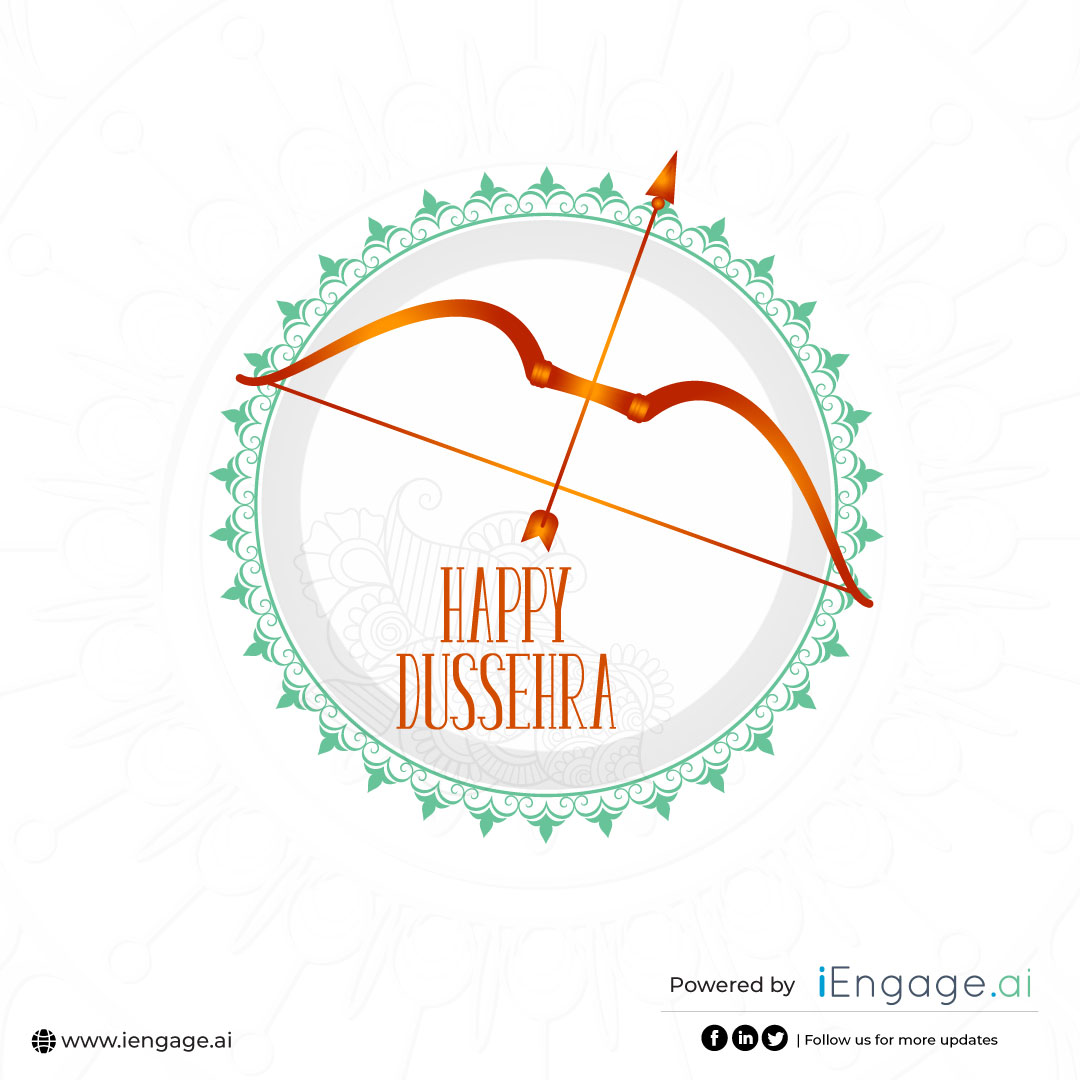 iEngage_AI's tweet photo. May our path of life always enlighten with the elements of truth and victory.
iEngage wishes everyone a Happy Dussehra.
#Happydussehra #dussehrafestival #dussehrawishes #dussehraspecial #festival #ram #indianfestival https://t.co/VBjZWgHrE2