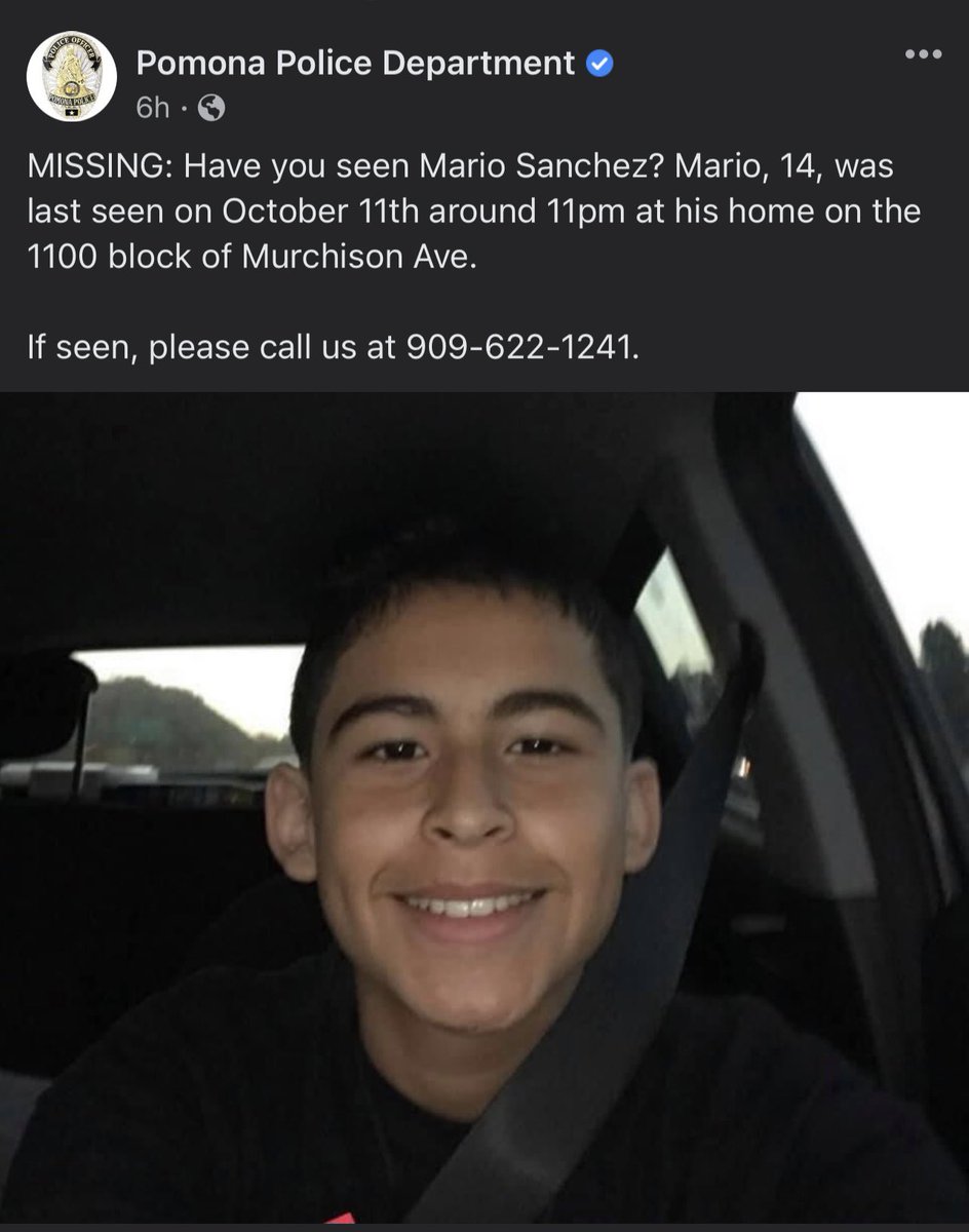 my cousin is missing, last seen in Pomona