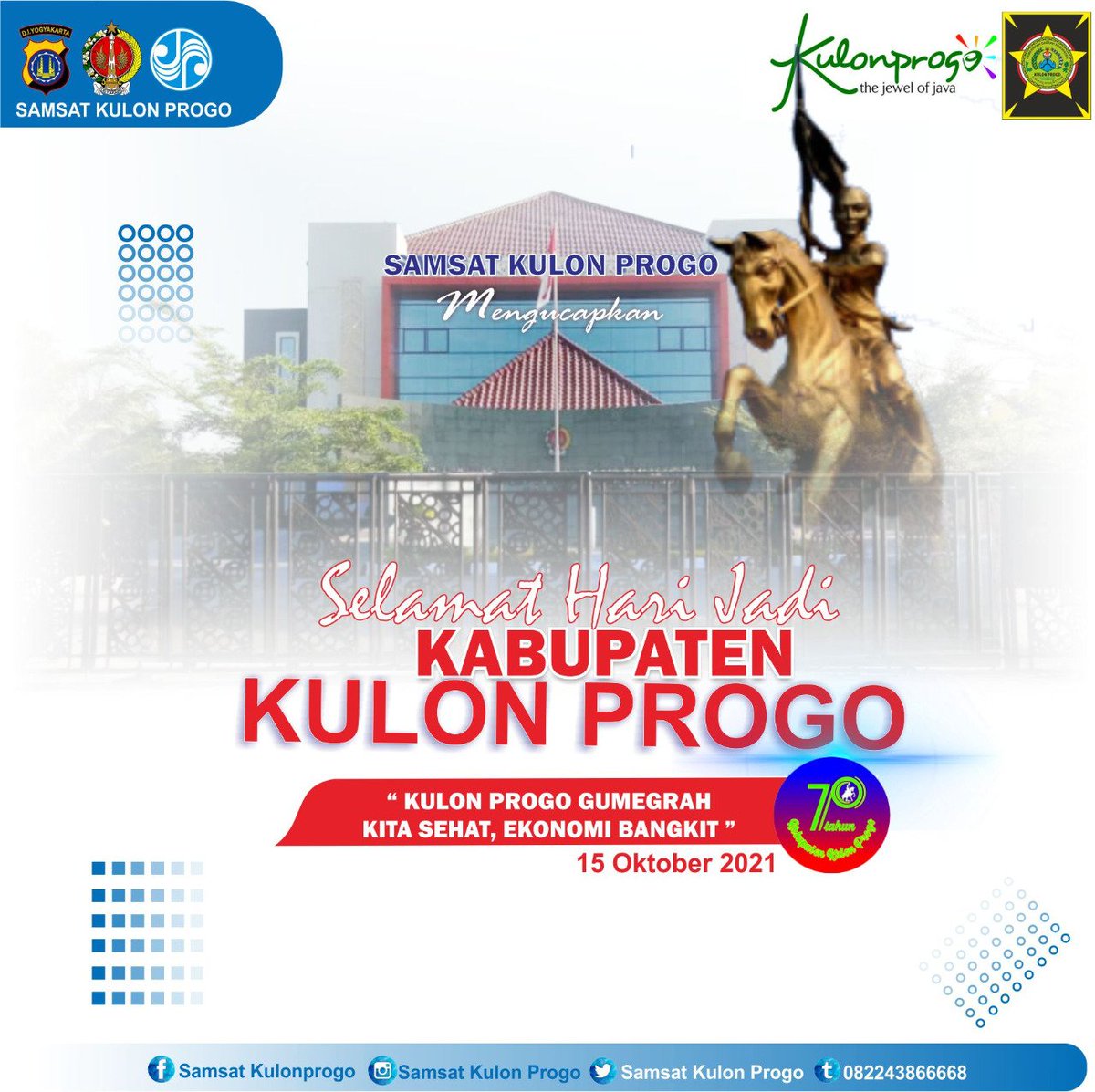 Samsat_KProgo's tweet image. Samsat Kulon Progo
mengucapkan

&quot;Selamat Hari Jadi Kabupaten Kulon Progo ke-70&quot;
#thejewelofjava #kulonprogo 
.
&quot;Kulonprogo Gumregah, Kita Sehat, Ekonomi Bangkit&quot;
