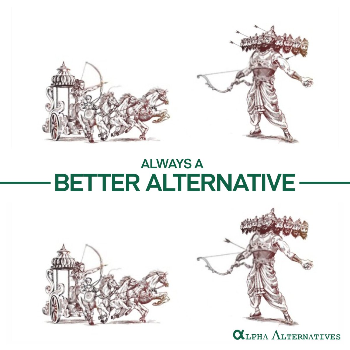 ReimagineAlpha's tweet photo. Not all answers are always obvious but there is always a #BetterAlternative.
#HappyDussehra #Dussehra https://t.co/DHgBn2shCL