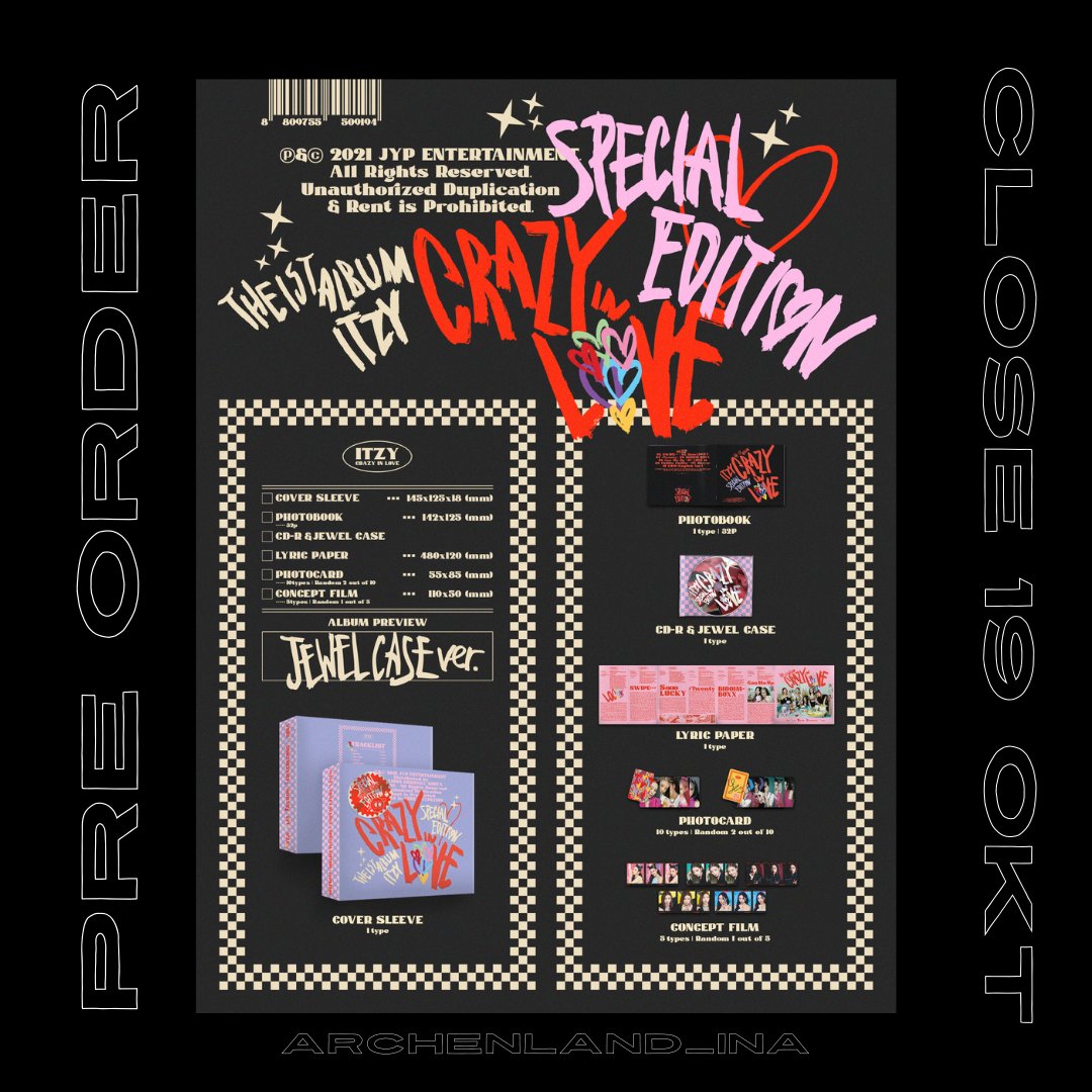 archenland_ina's tweet photo. OPEN PO ALBUM ITZY 'Crazy In Love' Special Edition via Ktown4u

Photobook ver: 280k/pcs
Jewel ver: 165k/pcs
DP: 100k

✅Sealed
✅Pilih versi
✅GO
✅EMS/TAX
✅Freebies
📍Bekasi/Jkt

💳Dana/Ovo/BTPN
🔒Close PO 19okt
ℹ️More info? DM

Form order: https://t.co/MkF0XyaeGd https://t.co/adGQF5PXSY
