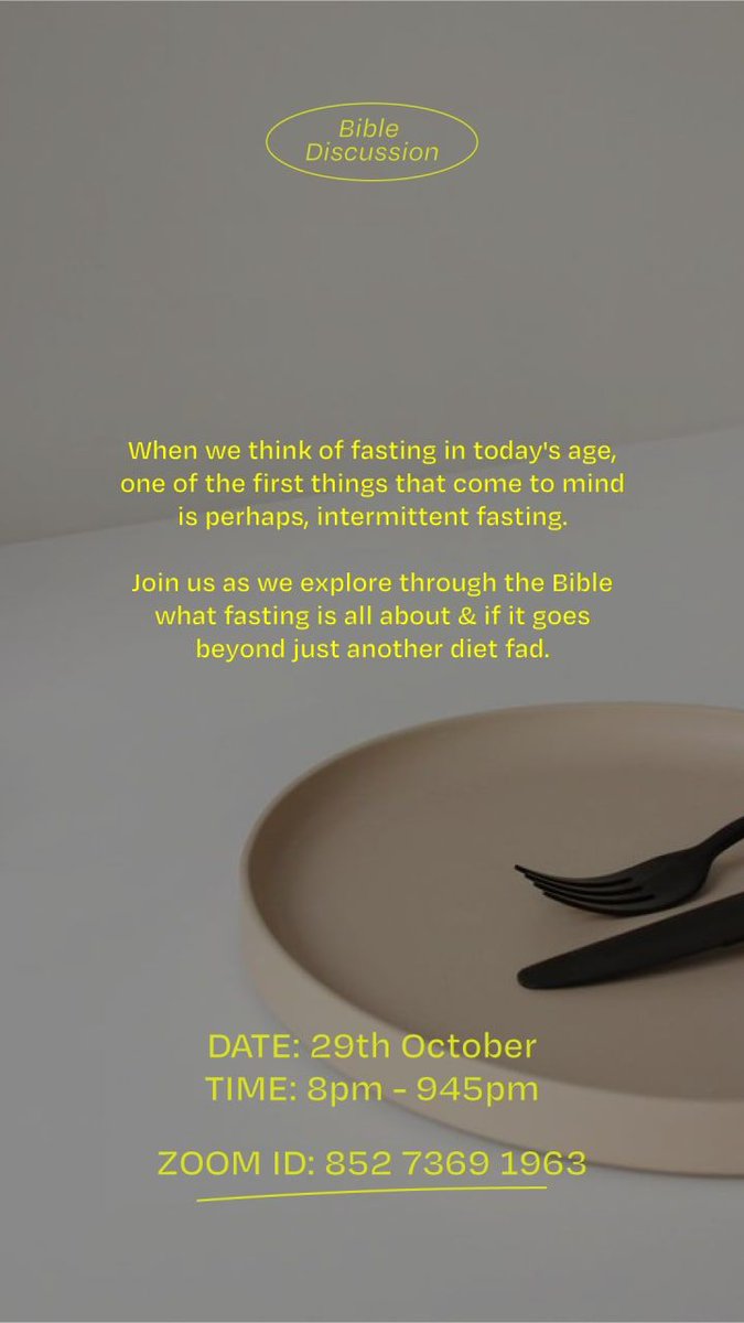 mat_JEV's tweet photo. (2/2) In twitter terms, fasting is trending but why is it so? Join us as we discuss more. More details below https://t.co/C9BUFoNeOE