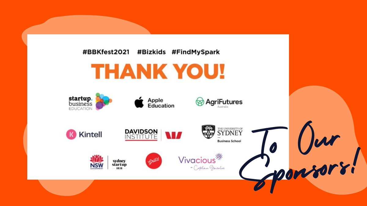 StartupEducate's tweet photo. We could not do it without you! 🎉🎉🎉

@AgriFuturesAU  
@kintellofficial 
@sydney_business 
@Westpac  
@NSW Government
@appleeducation
@GrilldBurgers 
@vivacious

#bbk21 #startupbusiness #brilliantbusinesskidsfestival #virtualevent #innovation #entreprenurship #business #student https://t.co/Us74cBlIIu