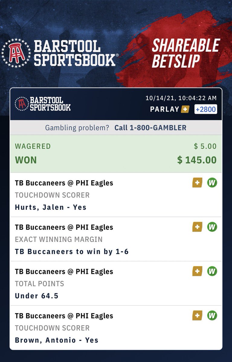 PICKSnPROFIT's tweet photo. The day @stoolpresidente doesnβt do the #parlayplus bet with a random is obv the day we hit a sweep of a cardπ The Tom Brady Primetime narrative lives on! Canβt wait to provide you fine folks with sweeps like this!
#ThursdayNightFootball
#bettingpicks
#GamblingTwitter https://t.co/lRR8RBCHZP