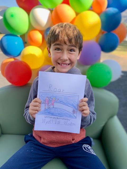 alzina_amy's tweet photo. The Cold Spring School second grade students had their Small Moment Personal Narrative publishing party today. I love how @SSchaupeter created a special outdoor space for every student to shine!  We have some proud writers!  @ACSA_info @SmallSchoolDA @litpartnersdd @LucyCalkins https://t.co/HhDBG7AWWr