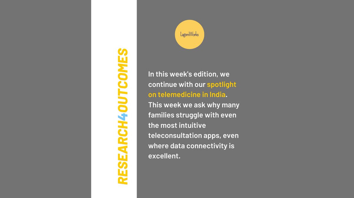 LagomWorks's tweet photo. In this week's edition, we continue with our spotlight on #telemedicine in #India. This week we ask why many families struggle with even the most intuitive teleconsultation apps, even where #data connectivity is excellent (1/2) https://t.co/BEuOH49ejA
