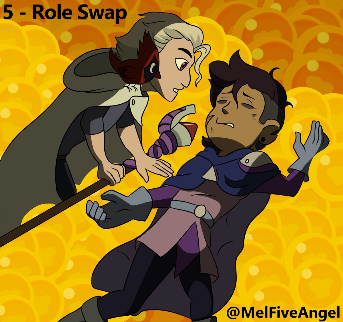 Hope you guys like it

Day 5 - Role Swap of #lunterweek 

#lunterweek2021 #lunter #goldenluz #LuzxHunter
 <a href="/lunterweek/">💛💜</a>