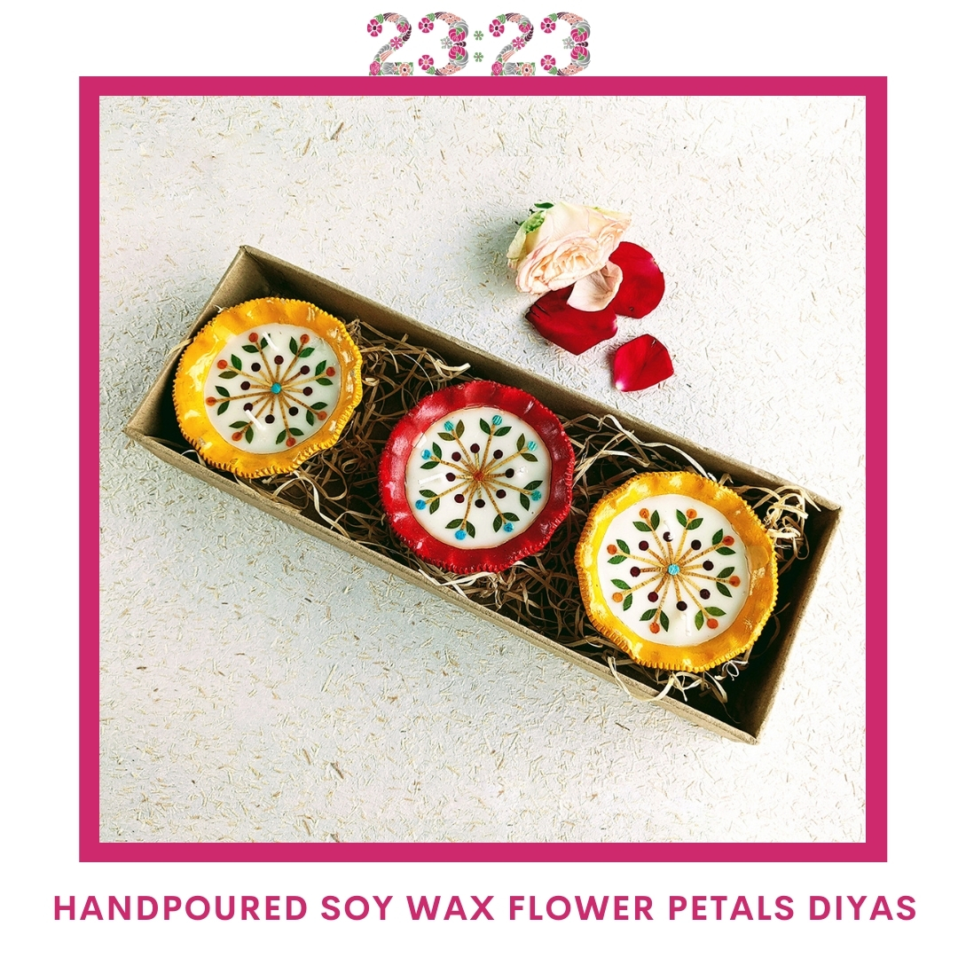 More in the series of Flower Petal Diyas
Go Local , support Small business..
Support community with your ethical choices..

Find the complete range at 2323designs.in 

#2323designs #onlineshopping #lampsandlighting #candlesanddiyas #festivaloflights #ecofriendlydiwali
