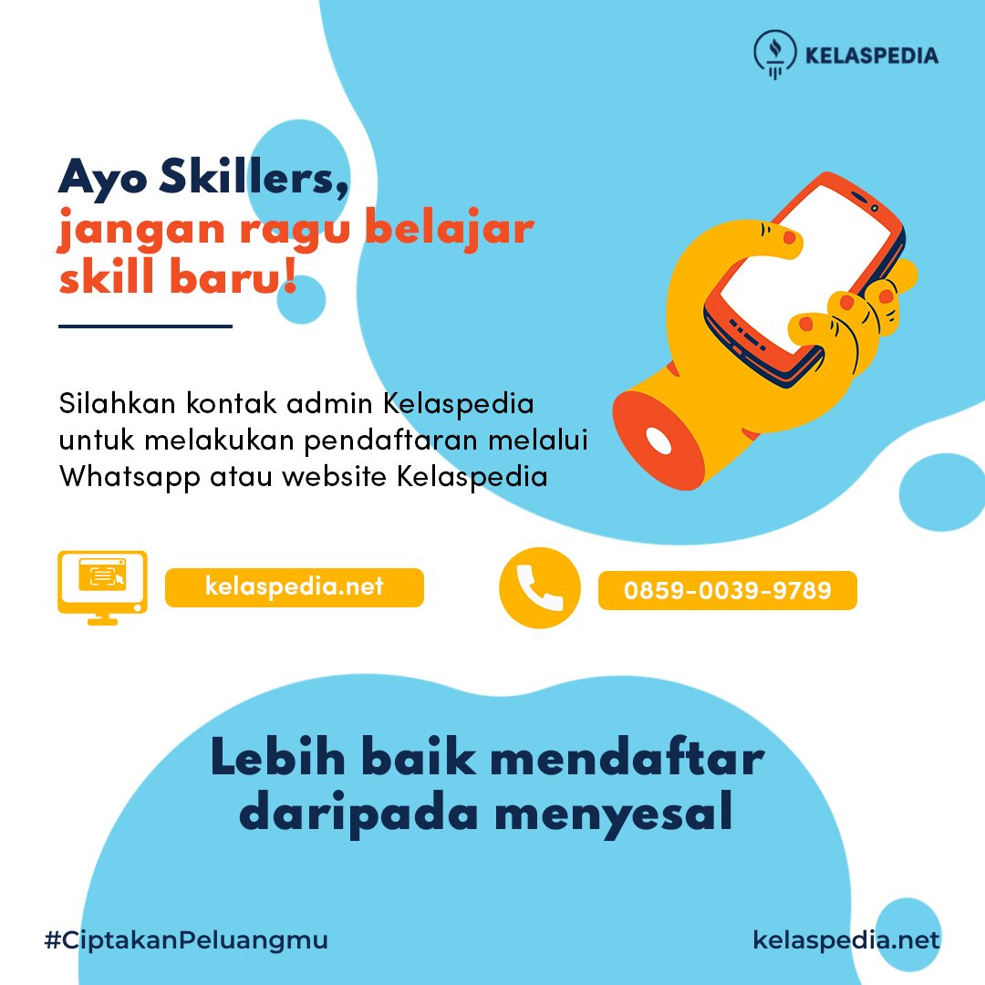 kelaspedia_id's tweet photo. Hai Skillers! 
Buat kalian yg tertarik belajar statistik sepakbola dasar, bisa banget join Kelas Statistik Sepakbola dengan mentor @anggeragr 
Gass daftar ke https://t.co/9qAreARBHQ 

#CiptakanPeluangMu
#statistiksepakbola
#sepakbola
#bola https://t.co/V7q697Up5W