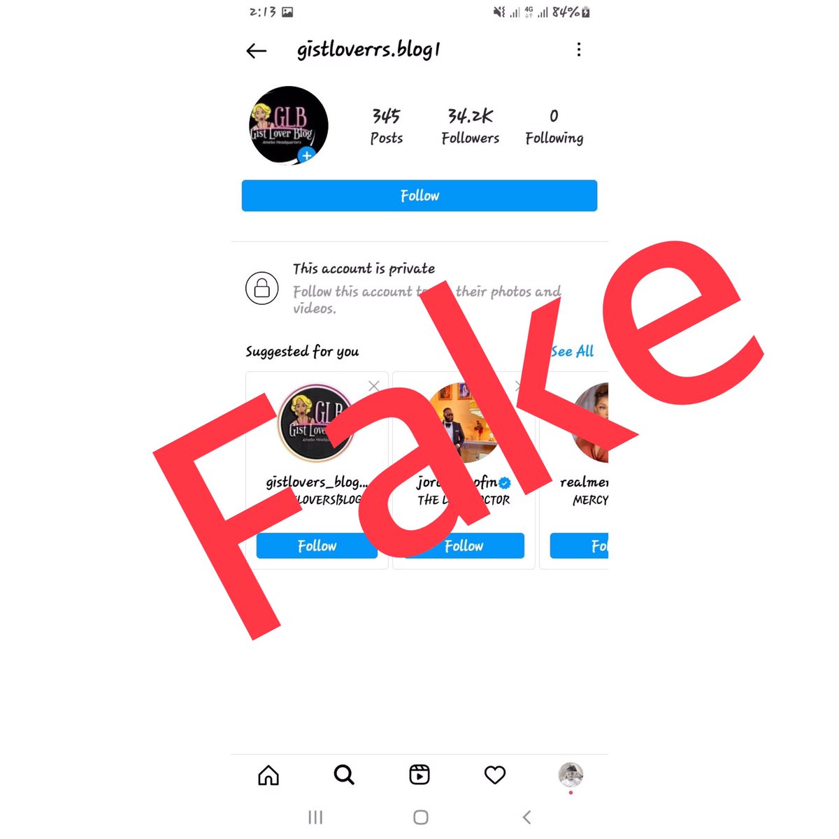 Gistloversblog1's tweet photo. For instance, all these pages are fake. Not one single Gistlover page is ours on Instagram. We’ve been yanked off the platform. Kindly disregard anything from these imposters. Remember as you search for us, report everything single Gistlover page you see on IG. ❤️ https://t.co/zbMBJxhSzN