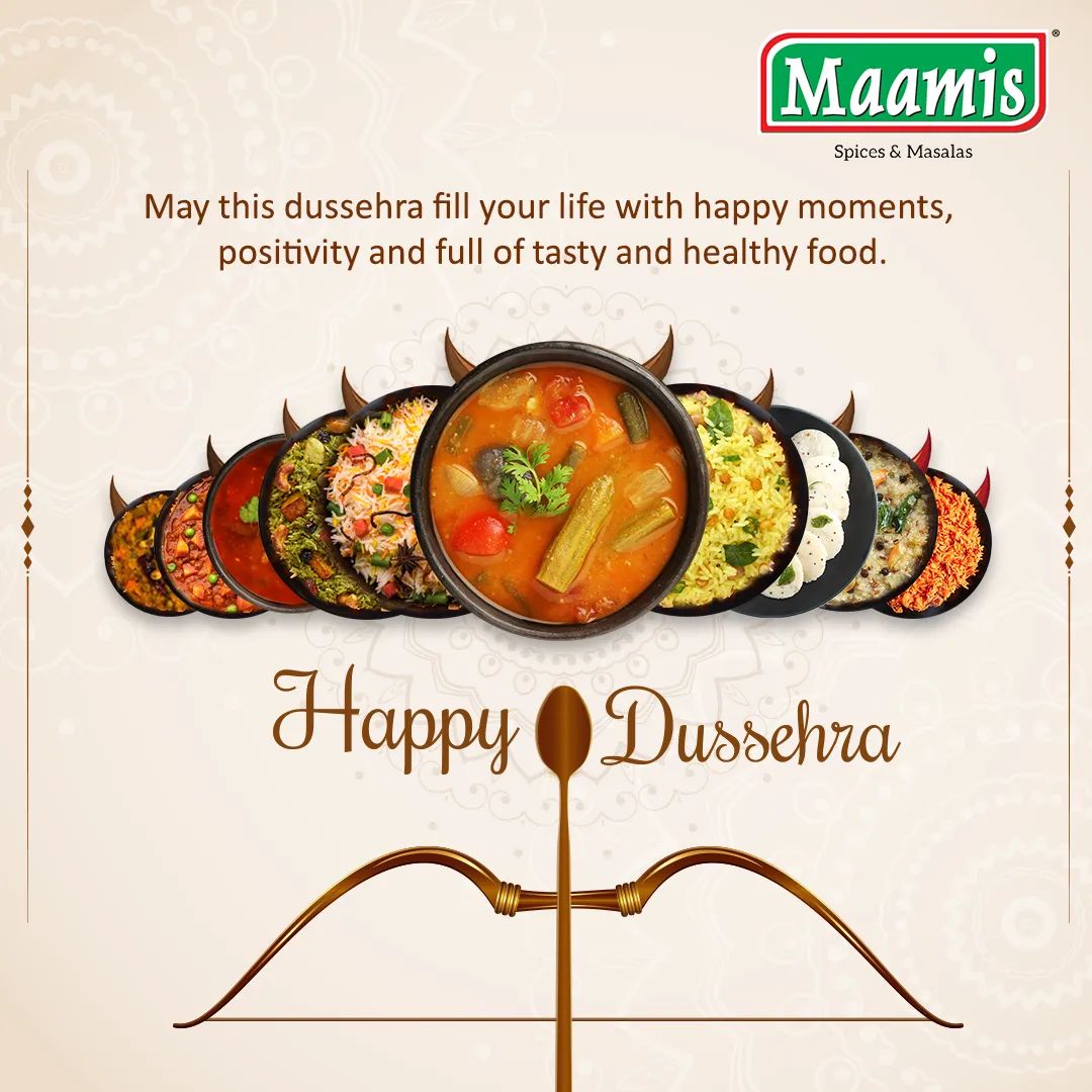 Good food brings all the positivity in life. This Dusshera make sure you bring some healthy and tasty maamis products home to bring positivity and life to your household. Visit maamis.com

#HappyDusshera #Dusshera #Dusshera2021 #Dasara #Ravan #MaamisMasala