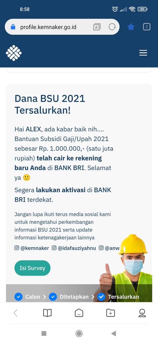 Human04984496's tweet photo. @KemnakerRI sudah seperti itu , terus saya ke bank bri tapi disana tidak ada data nya , mohon bantuannya !? https://t.co/x8IH58wQC5