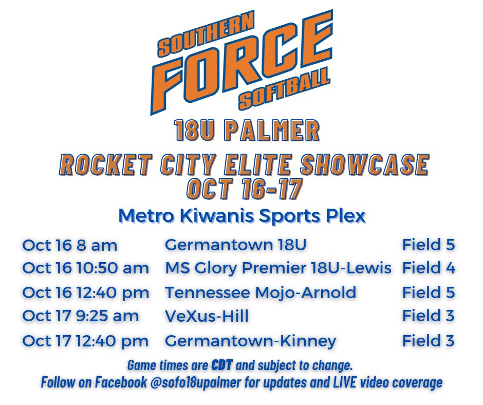 It's finally here! Fall season with <a href="/SF18UPalmer/">SouthernForce18U_Palmer</a>. This weekend in Huntsville, AL. <a href="/sguti003/">Stephanie Theall</a> <a href="/Acozart44/">Ashley Cozart</a> <a href="/TTU_Softball/">Tennessee Tech Softball</a> <a href="/MT_Softball/">Middle Tennessee Softball</a>