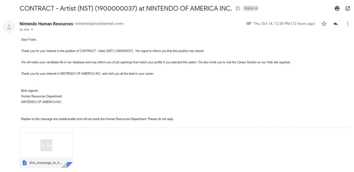 Moussetticus's tweet photo. Buhhhhh I dont recall ever submitting a job application...
@NintendoAmerica https://t.co/by3dIrsfCq
