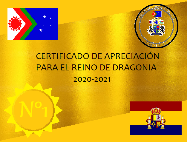 Mes del aniversario de Angosvria:
En honor se entrega el certificado apreciación de oro en honor al aniversario de relación bilateral 
entre Angosvria y Dragonia 

 <a href="/ReinoDragonia/">Reino de Dragonia</a> 
#Angosvria #Dragonia  #Micronations #Happyanniversaryofangosvria