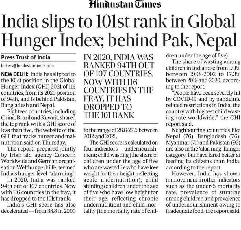 akhilchaudhary's tweet image. #WorldHungerIndex