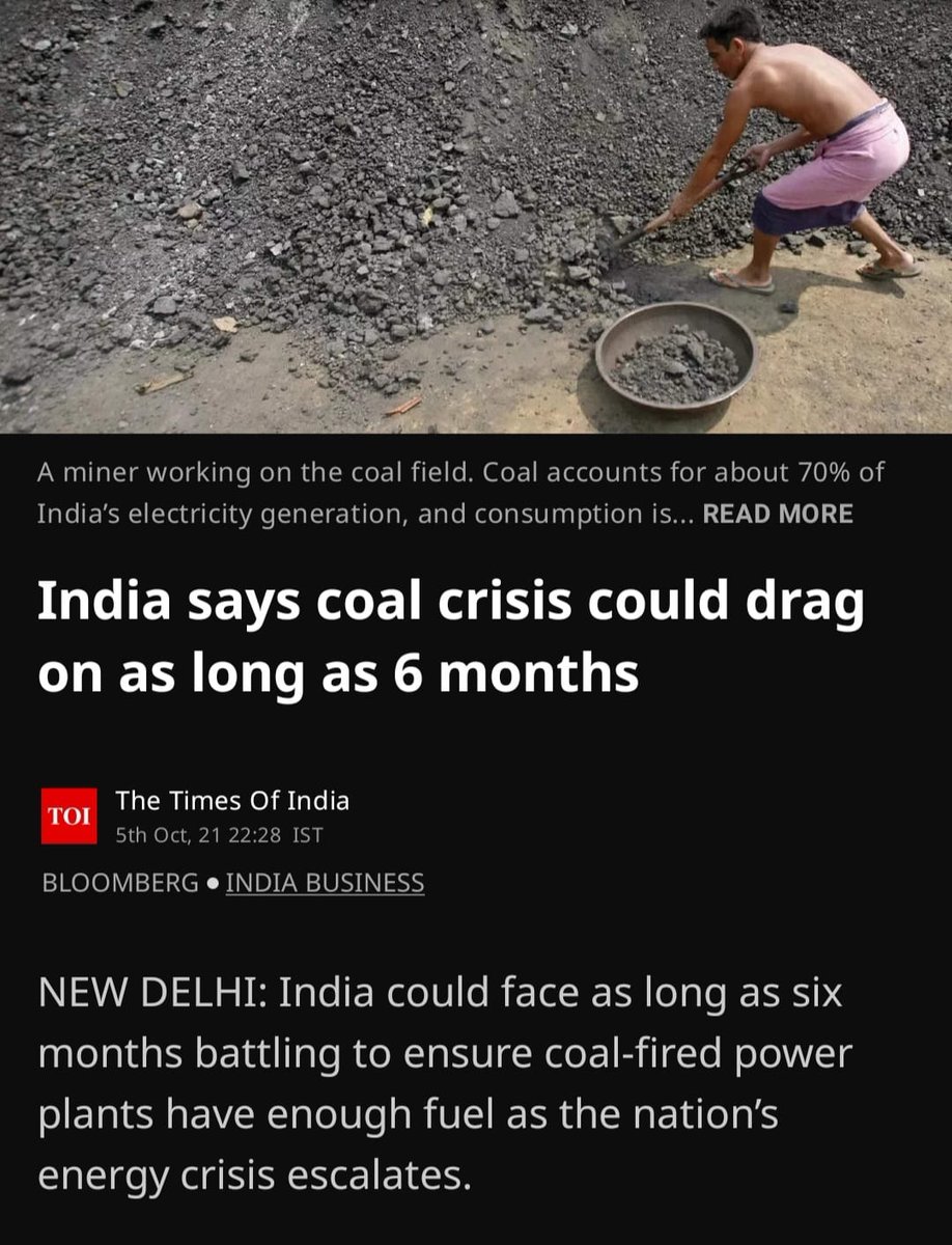 During Peak of Corona- 'NO OXIGEN SHORTAGE'

Now, During Power Crisis -'NO COAL SHORTAGE'?

Government running away from responsibility??
#ModiMadePowerCrisis 
#CoalCrisis 
#CoalScam
#LootTantra 
#ModiDisasterForIndia