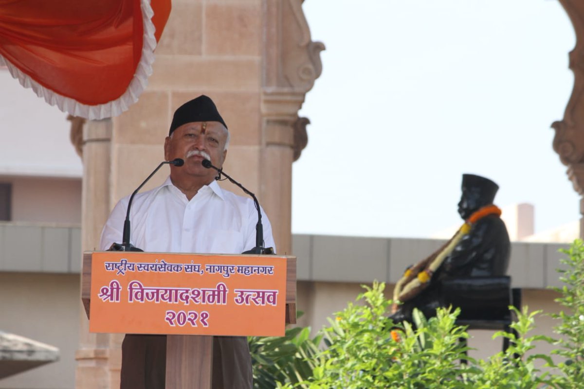 RSSorg's tweet image. The full text of Pujaneeya Sarsanghchalak, Dr. Mohan ji Bhagwat&apos;s #RSSVijayaDashami address is here : 
rss.org//Encyc/2021/10…
Yugabda 5123 , 15 Oct 2021 .
