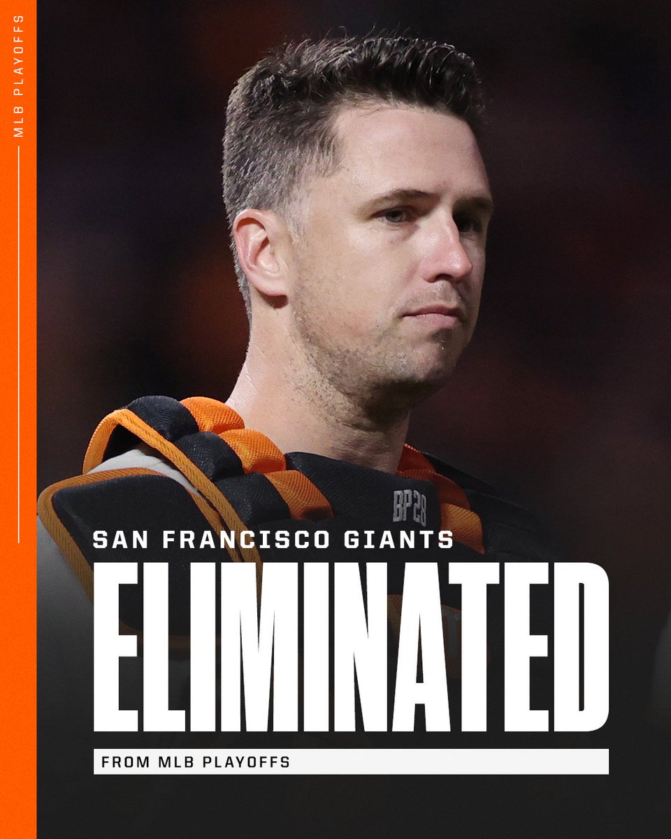 SportsCenter's tweet photo. After winning 107 games in the regular season, the Giants have been eliminated from the postseason. https://t.co/t7qbJJ7GnD
