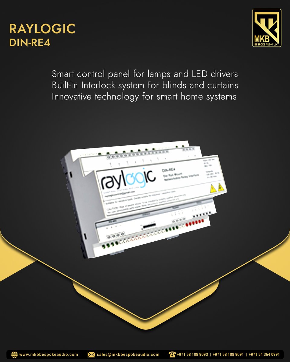 mkbbespokeaudio's tweet image. Take your #smarthome to another level with #smartswitching that allows you to change the #roomscenes, control the blinds &amp;amp; curtains from your #smartgadgets. 
#Raylogic smart control #DINRE4 is for those who want to upgrade their smart living to a whole new level of #luxury.