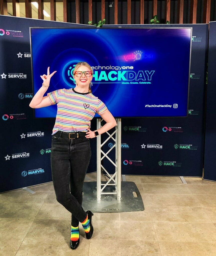 Libla_94's tweet image. I presented my idea and demoed T1nclusive to the company at #TechOneHackDay today! 🎉 

The idea is about adding pronouns and gender-inclusive language to our software. 🌈

There’s already talk about having it implemented within two weeks. 😍

#bethecha… instagr.am/p/CVCVXljB-Cm/