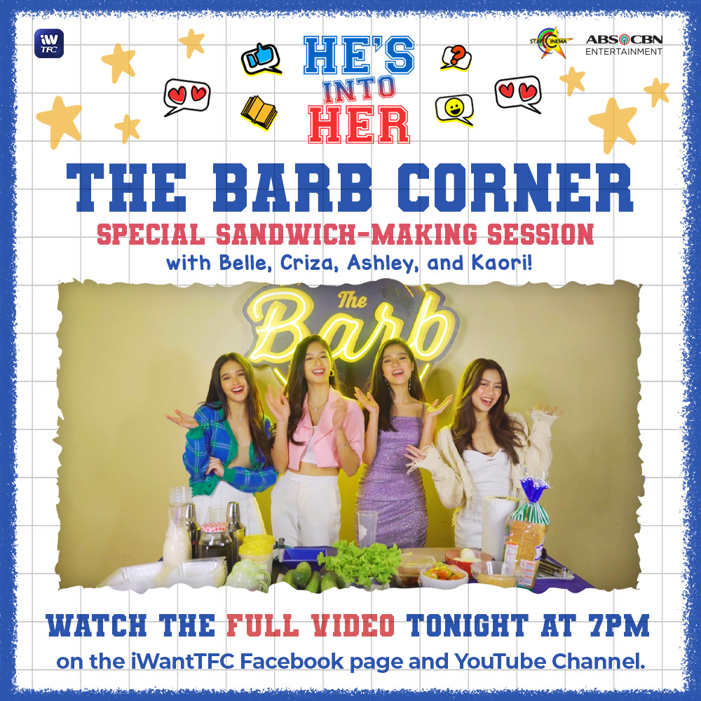 ofc_iwant's tweet photo. Kumusta kaya ang sandwich-making skills ng mga HIH girls? Papasa ba kay Madam Barb?
Catch another #HesIntoHer The Barb Corner video tonight at 7PM on the iWantTFC Facebook page and Youtube channel. https://t.co/oEZUKtb9yG
