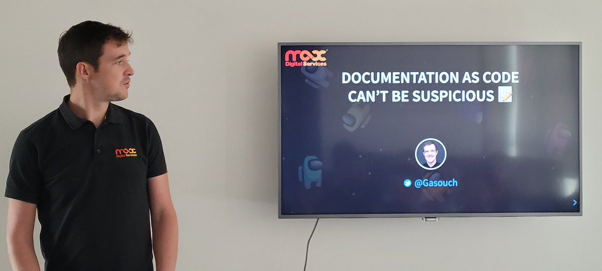 jylls35's tweet photo. Documention as code can't be suspicions avec @Gasouch chez @maxdsfrance #MaxCamp https://t.co/M0YC2DDNN8