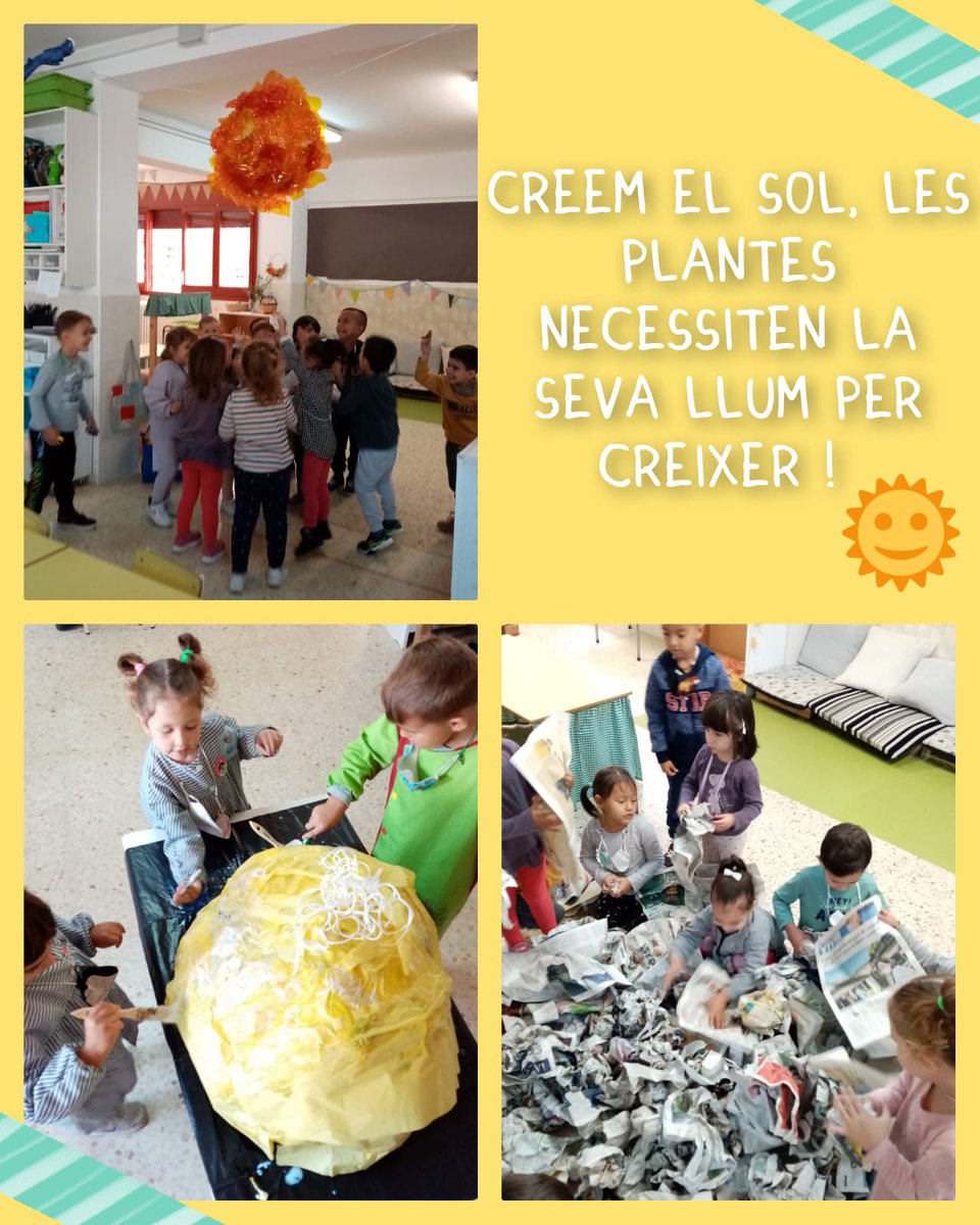 vedrunacent's tweet photo. A la classe del jardí estem aprenent què necessiten les plantes 🌱🌱🌱 per créixer. De moment ja ha sortit el sol ☀️! #P4SSCC https://t.co/G4j0lphcpC