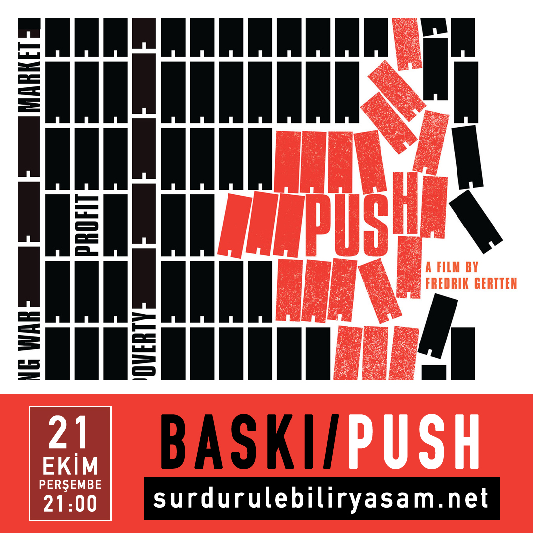 Barınma ve #KonutHakkı üzerine yönetmen <a href="/FredrikGertten/">Fredrik Gertten</a>'in Baskı (Push) filmi, 21 Ekim'de Surdurulebiliryasam.net'de çevrimiçi gösterilecek. Dünyanın her yerinde yaşayacak bir yer bulmak neden giderek zorlaşmakta? #SYFF2019 seçkisinden. Gösterim ücretsizdir.