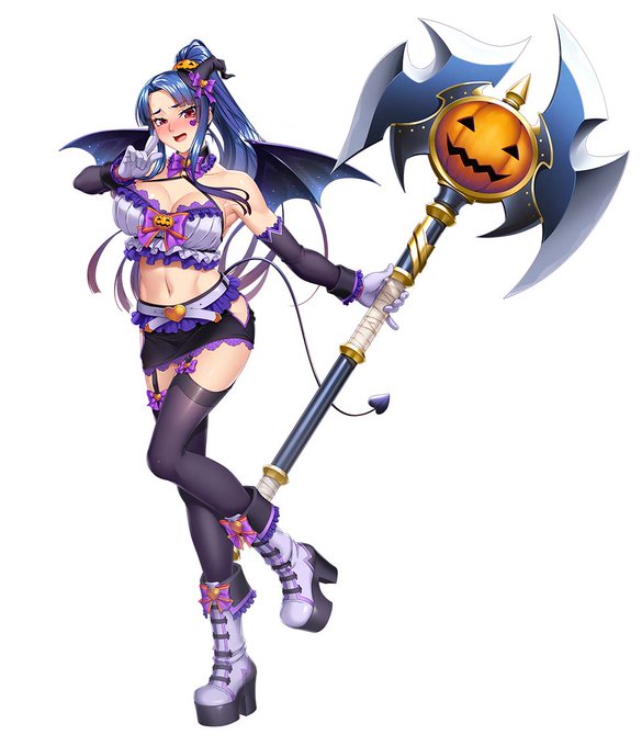 【対魔忍RPGX】10/16 10:00～期間限定ガチャ開催!
https://t.co/WpEF4QqWtm

今年もTrick or Taimanin!!!
新イベントに合わせて新たな臥者が期間限定追加。
「まさか生徒達にヘソ出しファッションを見せることになるとは……」
SRキャラはカガミ先生謹製、八津紫 第3弾が登場!! 