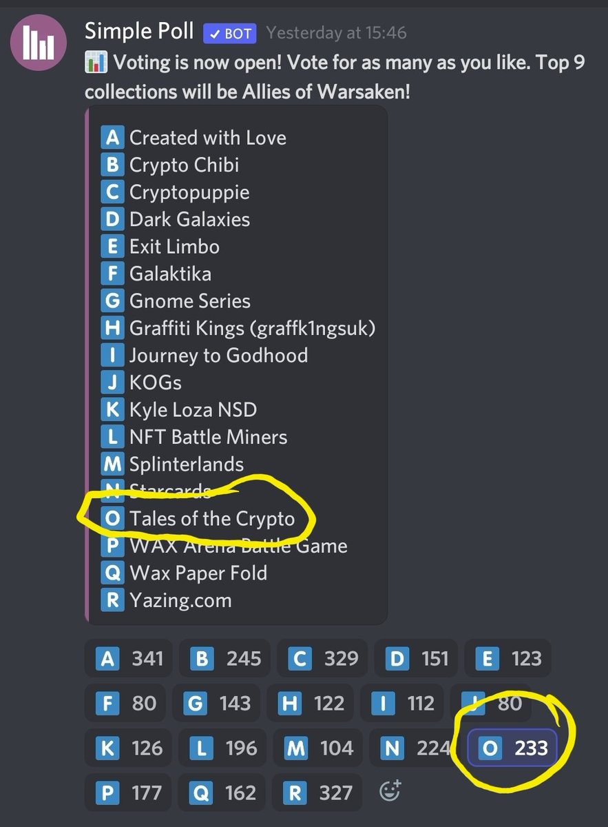 PulpoopluP's tweet photo. Another day and another comp!

Giving away 300 WAX to one winner who:

1) likes this
2) RT
3) head to Warsaken discord and vote for TotC here: https://t.co/78EI16XoAi
4) show a picture of your vote

Winner chosen Sunday 2100 utc 

#nft #NFTs #NFTGiveaways #NFTartist #Crypto https://t.co/BBrdSwr9BP