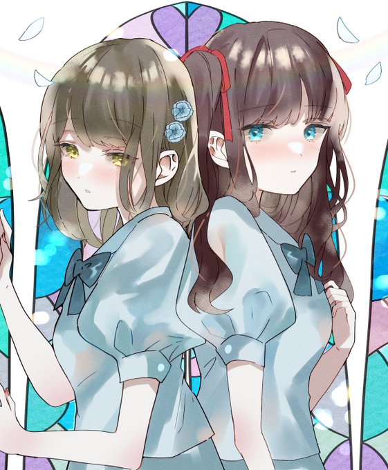 「2girls stained glass」 illustration images(Latest)