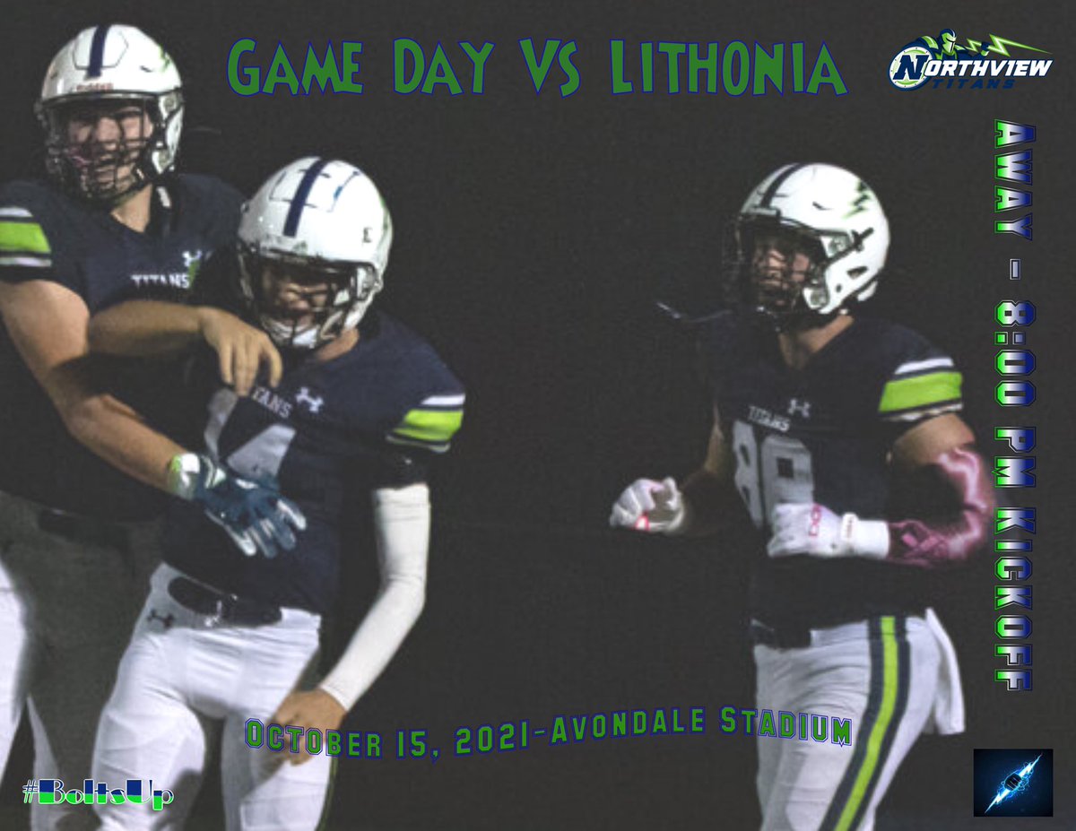 Northview Football (@northviewhsfb) on Twitter photo It’s GameDay!!!!
<a href="/NorthviewHSFB/">Northview Football</a> vs @LHS___football
📅- Oct- 15th
🏟️- Avondale Stadium
⏰- 8:00pm
Region 5 (5A) game
#BoltsUp ⚡️ It’s GameDay!!!!
<a href="/NorthviewHSFB/">Northview Football</a> vs @LHS___football
📅- Oct- 15th
🏟️- Avondale Stadium
⏰- 8:00pm
Region 5 (5A) game
#BoltsUp ⚡️