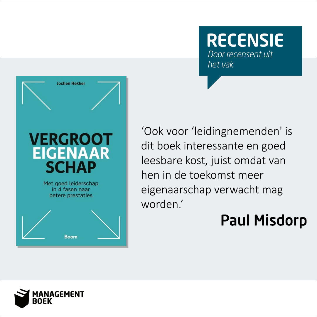'Het tonen van zelfvertrouwen, zonder dat dat doorslaat in narcisme, is van belang om teamleden mee te krijgen.' Paul Misdorp las het boek Vergroot eigenaarschap en kon zich wel vinden in de krachtige schrijfstijl van @jochenhekker > bit.ly/38RJKfF
@boom_man_coach