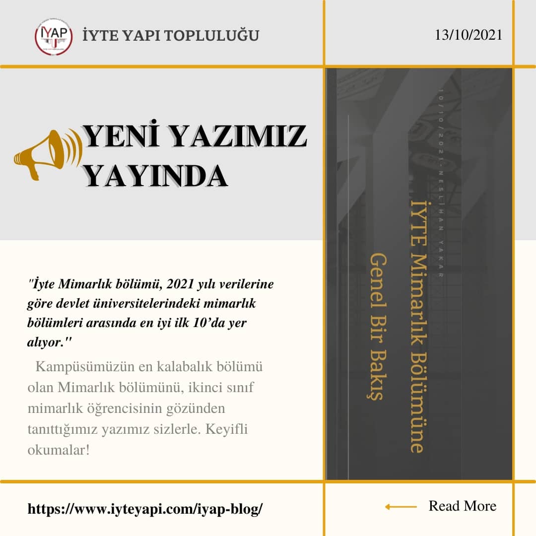 iyteyapi's tweet photo. Bölümlerimiz hakkında dostça sohbet ettiğimiz yeni blog yazılarımız yayında. İyte Yapı Topluluğu Web sitesi blog kısmından yazılarımıza ulaşabilirsiniz. Herkese keyifli okumalar.
•
•
#iyte #iyteyapi #blog #iyapblog #yazı #şbp #mimarlik #inşaatmühendisi https://t.co/NBBLz4376g