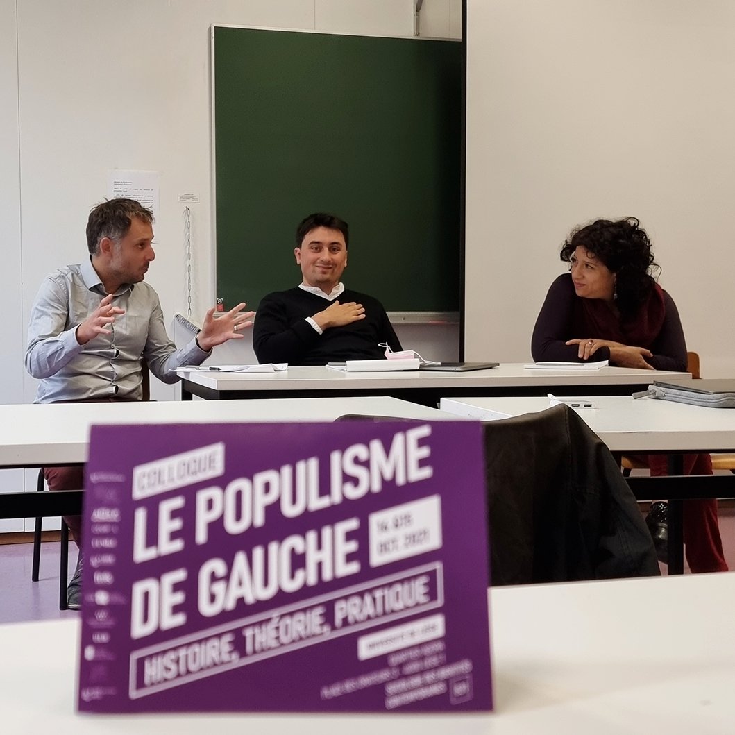 bolandeira's tweet photo. Great panel with Federico Tarragoni, @AntonJaegermm and @ValeriaCoronelV on the emancipatory history of populism during the second day of #LeftPopulism colloquium in Belgium. https://t.co/fcHCOCIm43