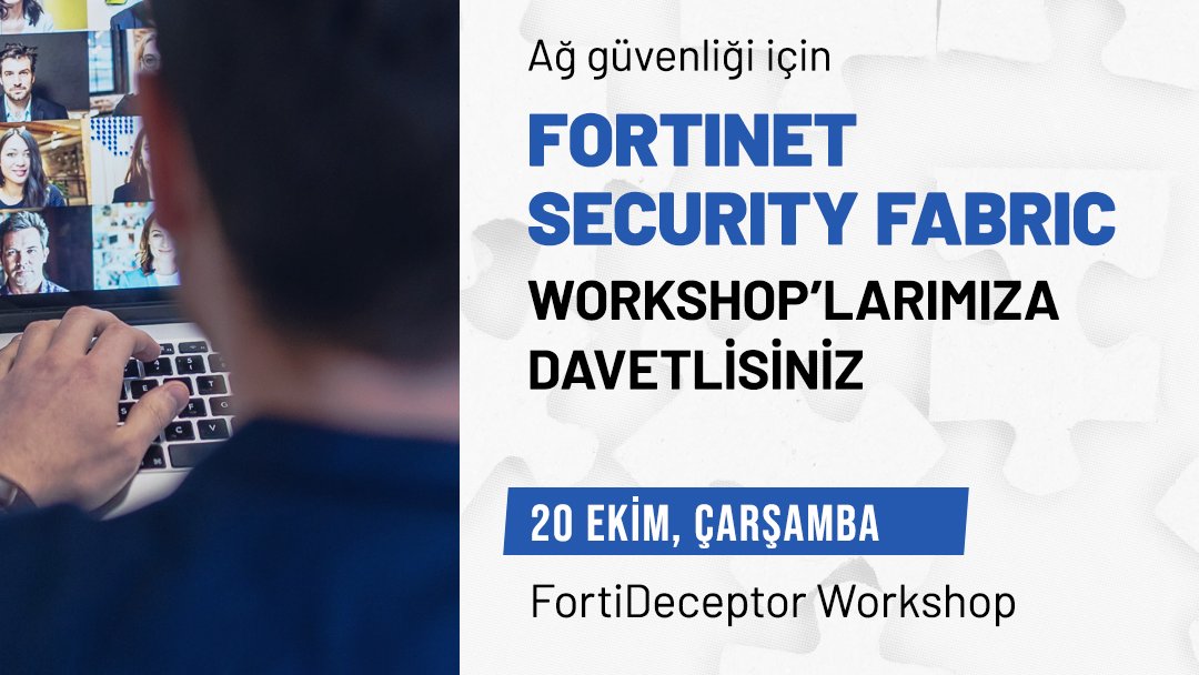 Ağ güvenliği için Fortinet #SecurityFabric workshoplarımıza davetlisiniz 🛡️ Kayıt formları aşağıdaki bağlantılardadır.

20 Ekim, Çarşamba
#FortiDeceptor Workshop
bit.ly/2YPhF6d

27 Ekim, Çarşamba
#FortiNAC ve #FortiAuthenticator #Workshop
bit.ly/3p4UK17