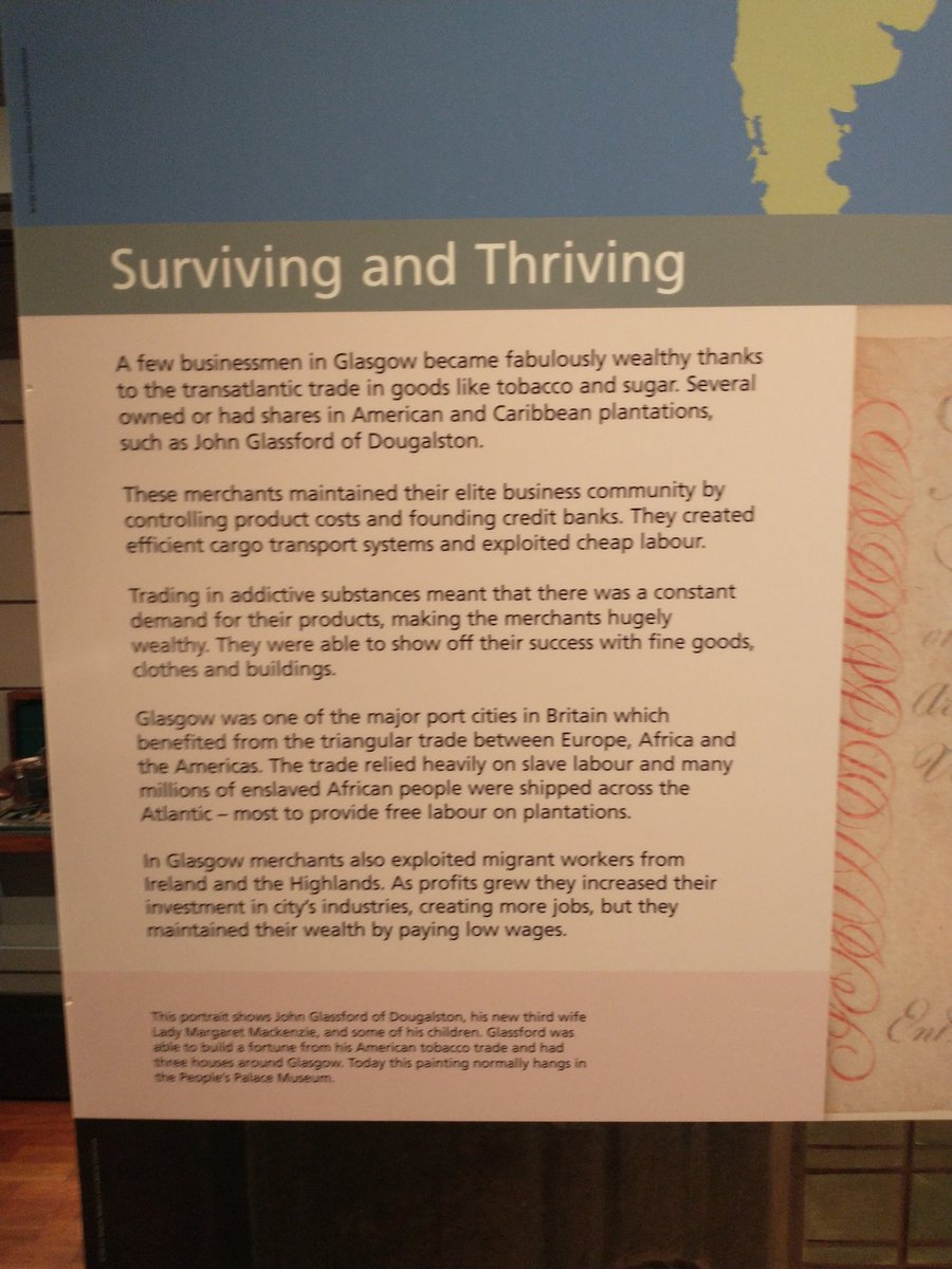 An entire room devoted to Glasgow as the 2nd City of the Empire:

Lots on Glasgow's industrial expansion.

Lots on the incredible wealth of the Glaswegian merchants.

Just one paragraph (one sentence) which mentions the role of slavery in both, and that even undersells it.