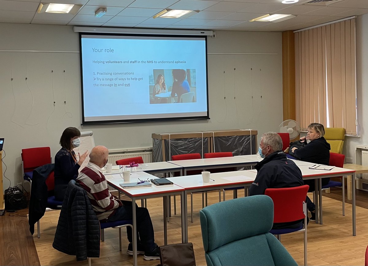 Joanna_Rapson's tweet photo. Finally after 592 days, I am back as part of a training session with #volunteers today we have three who are receiving their #ConversationPartner #experttrainer refresher training. @NottsHealthcare @InvolveNottsHC https://t.co/uoTLzceIFz