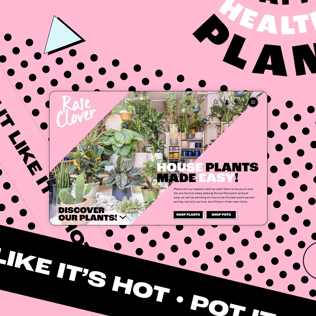 superrbstudio's tweet photo. Superrb X Rose Clover- A playful online store for plant lovers everywhere! This quirky pop-art inspired @shopify website reflects the teams unique tone of voice and provides lots of new ecom features to help grow their sales online.🌼
#design #web #webdesign #uxdesign #uidesign https://t.co/EZAAREWu8I