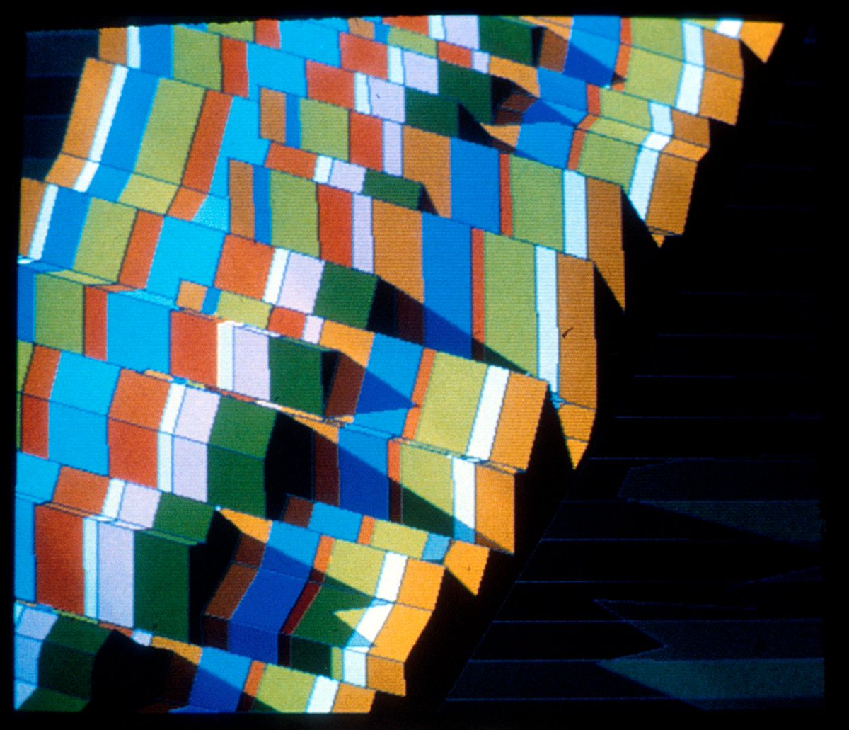 hscottroth's tweet photo. Harry Holland - Santy Fold & Strata Variants, 1982
Hardware: PDP 11/03, AED 512 display device
Software: Warren K. Wake
#SIGGRAPH #earlycomputerart #art #HarryHolland #computerart https://t.co/10e0ZIHPYL