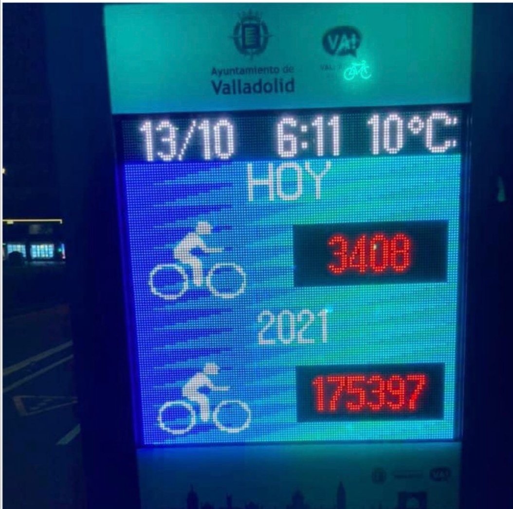 Pongo 3 fotos de 3 días distintos (hay más) para demostrar que ese cacharro es como <a href="/oscar_puente_/">Óscar Puente</a> que no le dice la verdad ni al médico 😂
Más de 3.000 bicis a las 7 de la mañana no se lo cree nadie.