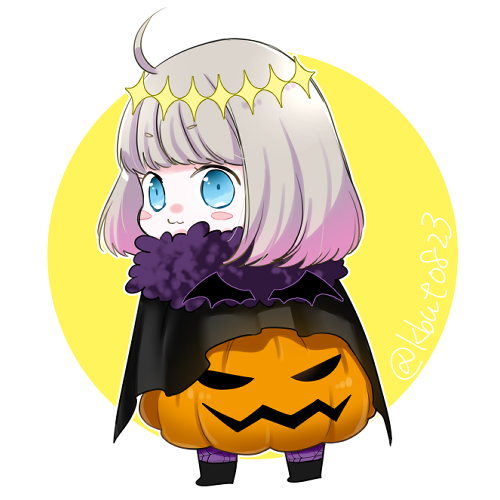 オベロン(Fate) 「はじめてアイコンをハロウィン仕様にしました かぼパンミニオベ! 」|なすか🦋のイラスト