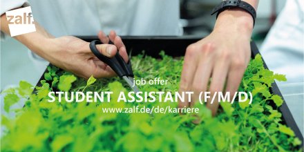 In support of the MACSUR SciPol Pilot at the Leibniz-Center for Agricultural Landscape Research (ZALF) e.V., we are searching for a Student Assisstant (m/f/d). 

more infos: zalf.de/de/karriere/st…

#ZALF #joboffer #Jobs