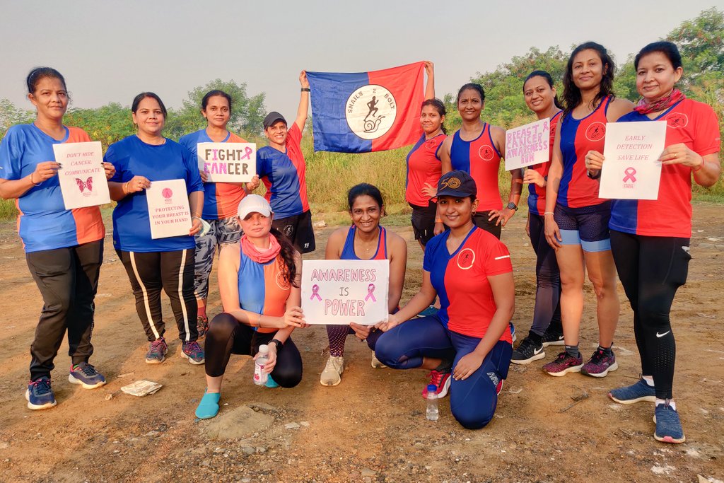 Snails2Bolt's tweet photo. October is #BreastCancerAwarenessMonth and today on the occasion of #Dusshera, we organised a special #BreastCancerAwareness Run. https://t.co/KEcRzjSMNM