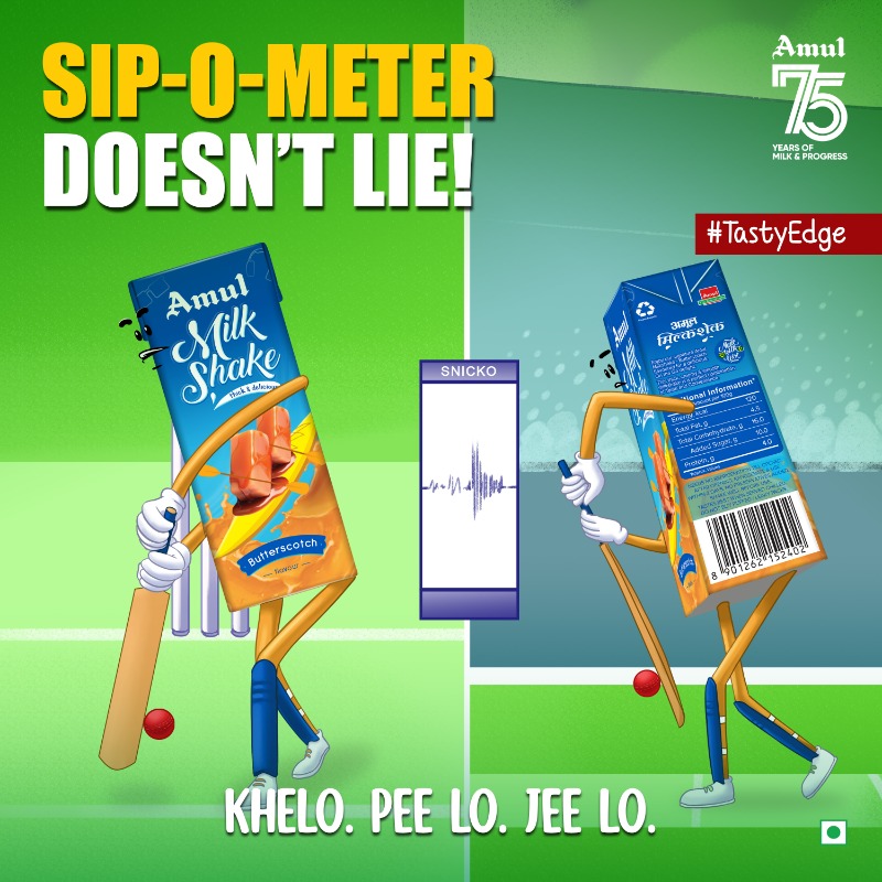 Amul_Coop's tweet photo. Oh no! After 'milking' the bowlers like a pro, it looks like Amul Butterscotch Milkshake is finally heading back to the dugout!
#AmulKoolTeam #AmulKool #TastyEdge #AmulKool #IPL2021 #Butterscotch https://t.co/zBVOPbuksG