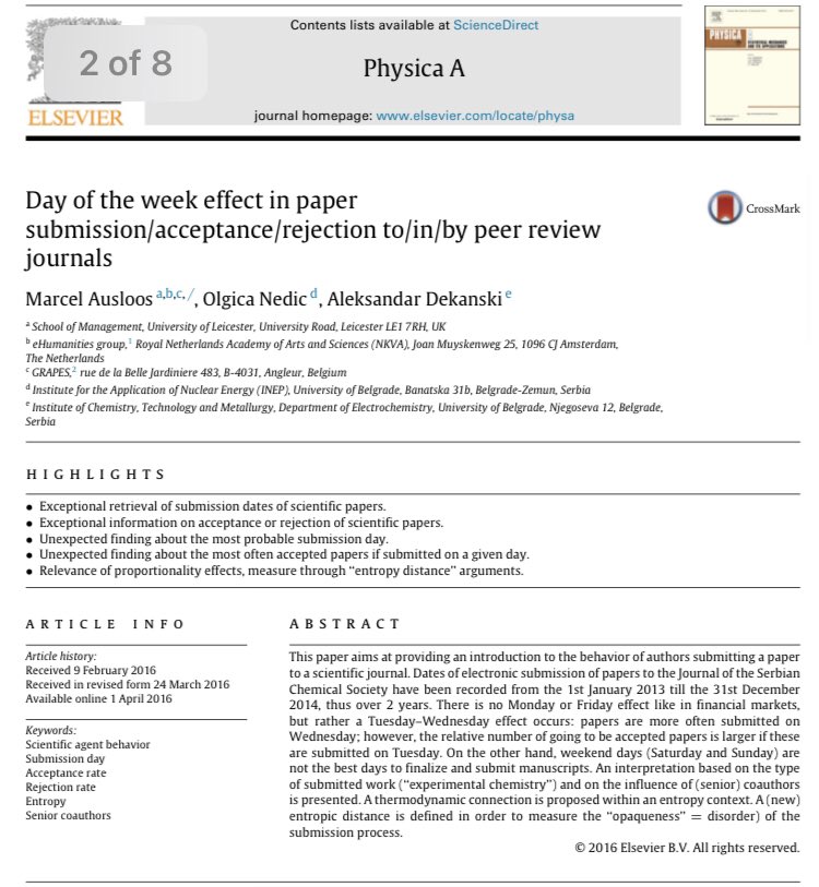If you are planning to submit a paper today, don’t!
Wait until Tuesday 🖐

researchgate.net/profile/Marcel…